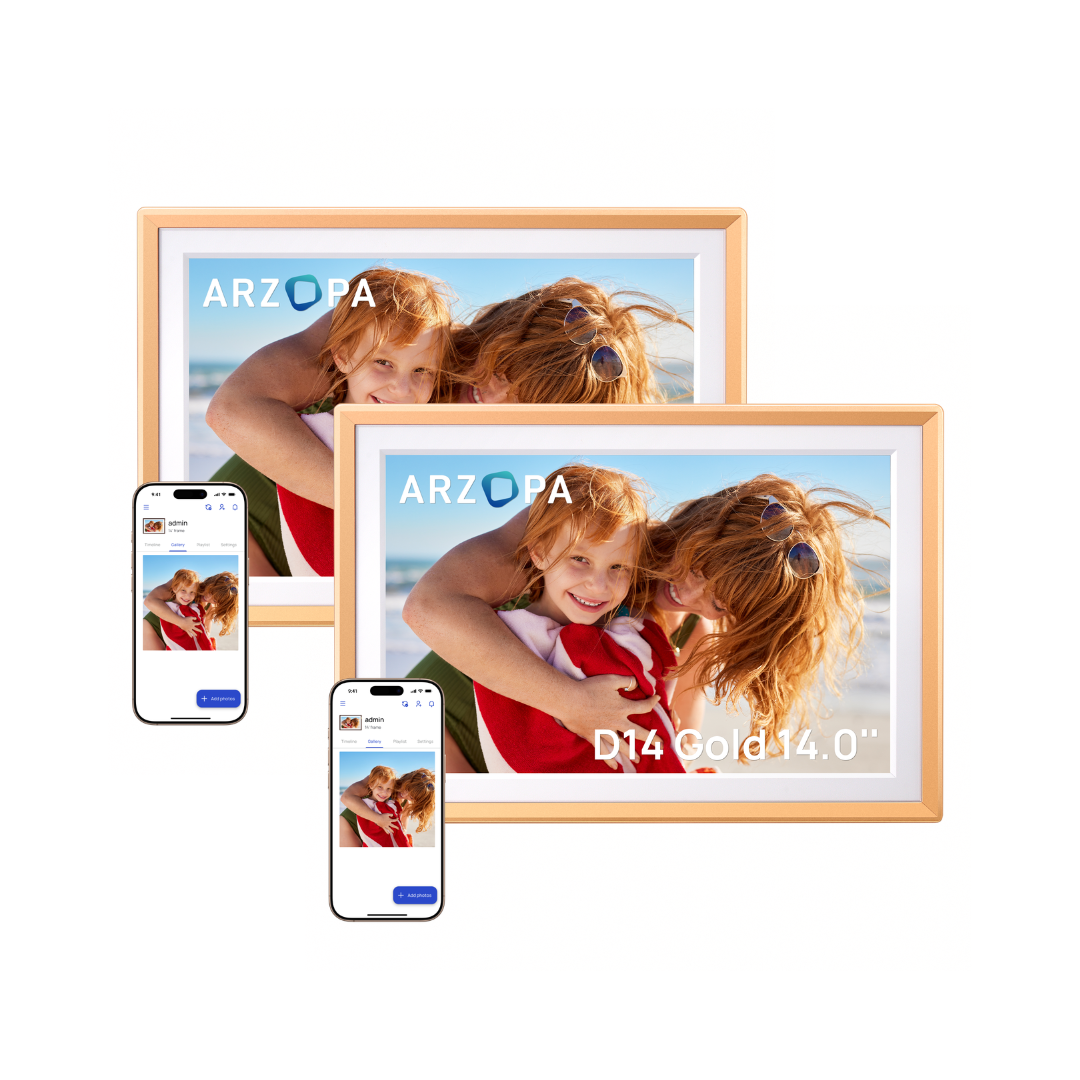 Arzopa D14 Champagne Gold | 14" Digital Photo Frame