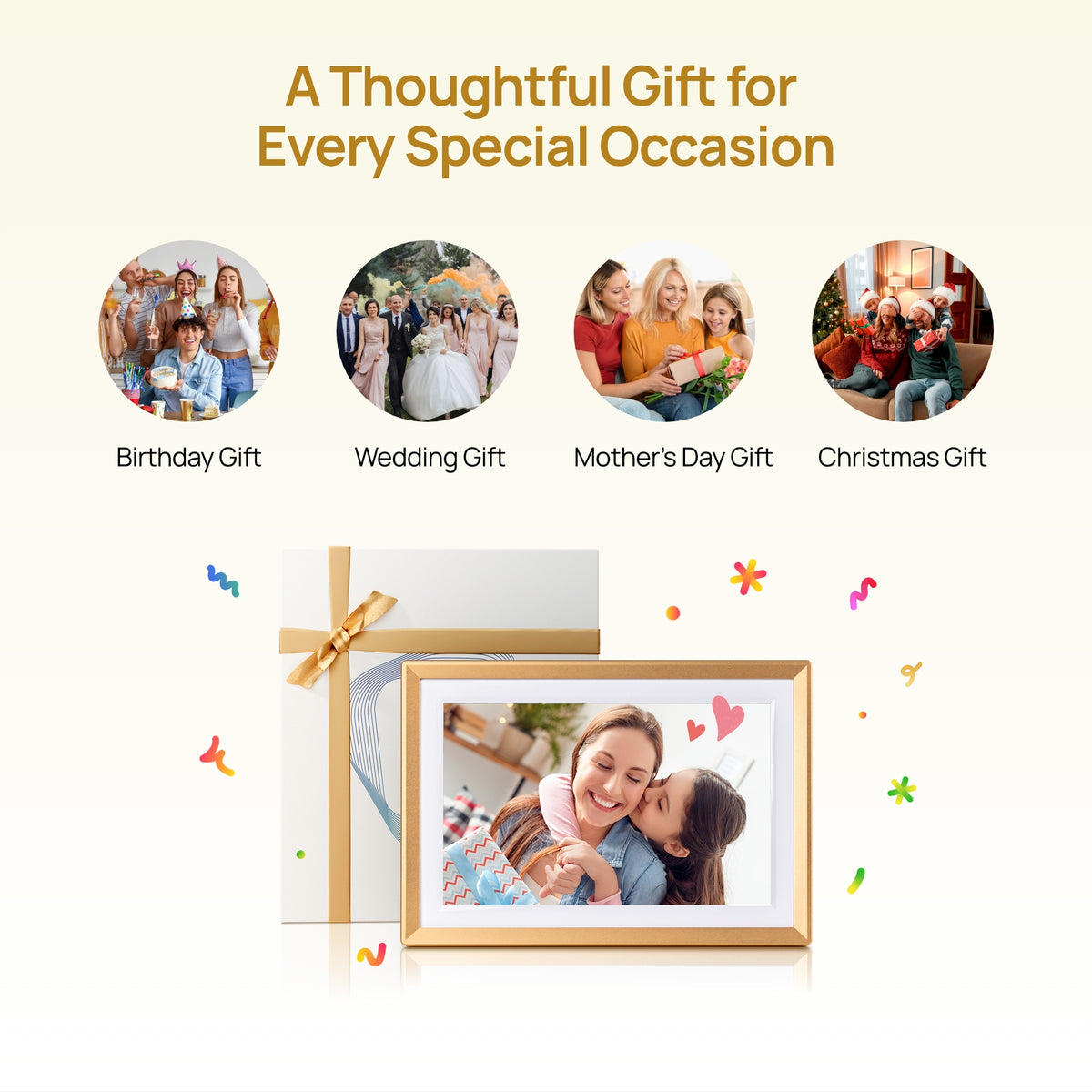 Arzopa D10 Champagne Gold | 10.1" Digital Photo Frame