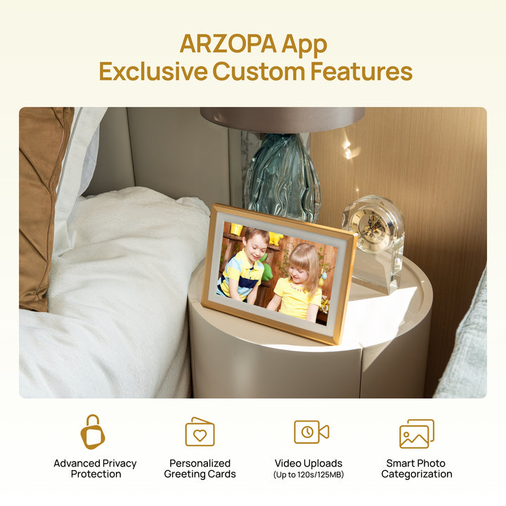 Arzopa D10 Champagne Gold | 10.1" Digital Photo Frame